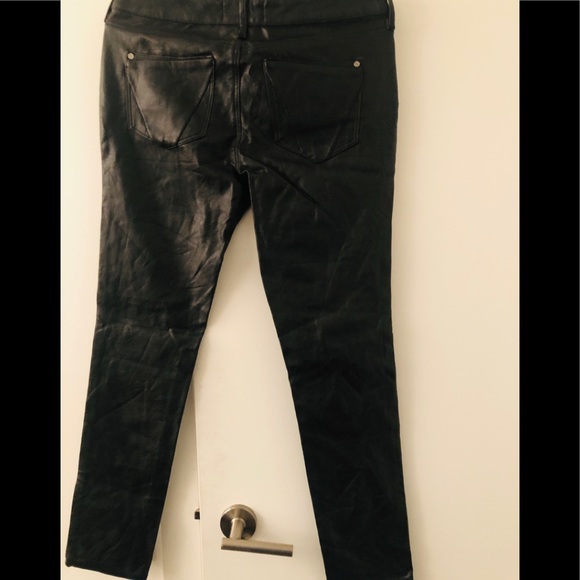 River Island Super Skinny Leather Look Jeans - Picture 7 of 9